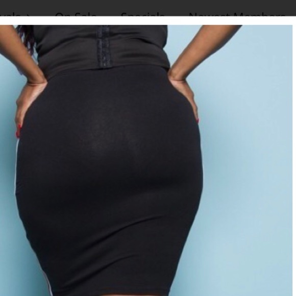 Plus Size Racer Bodycon Skirt - Picture 4 of 4
